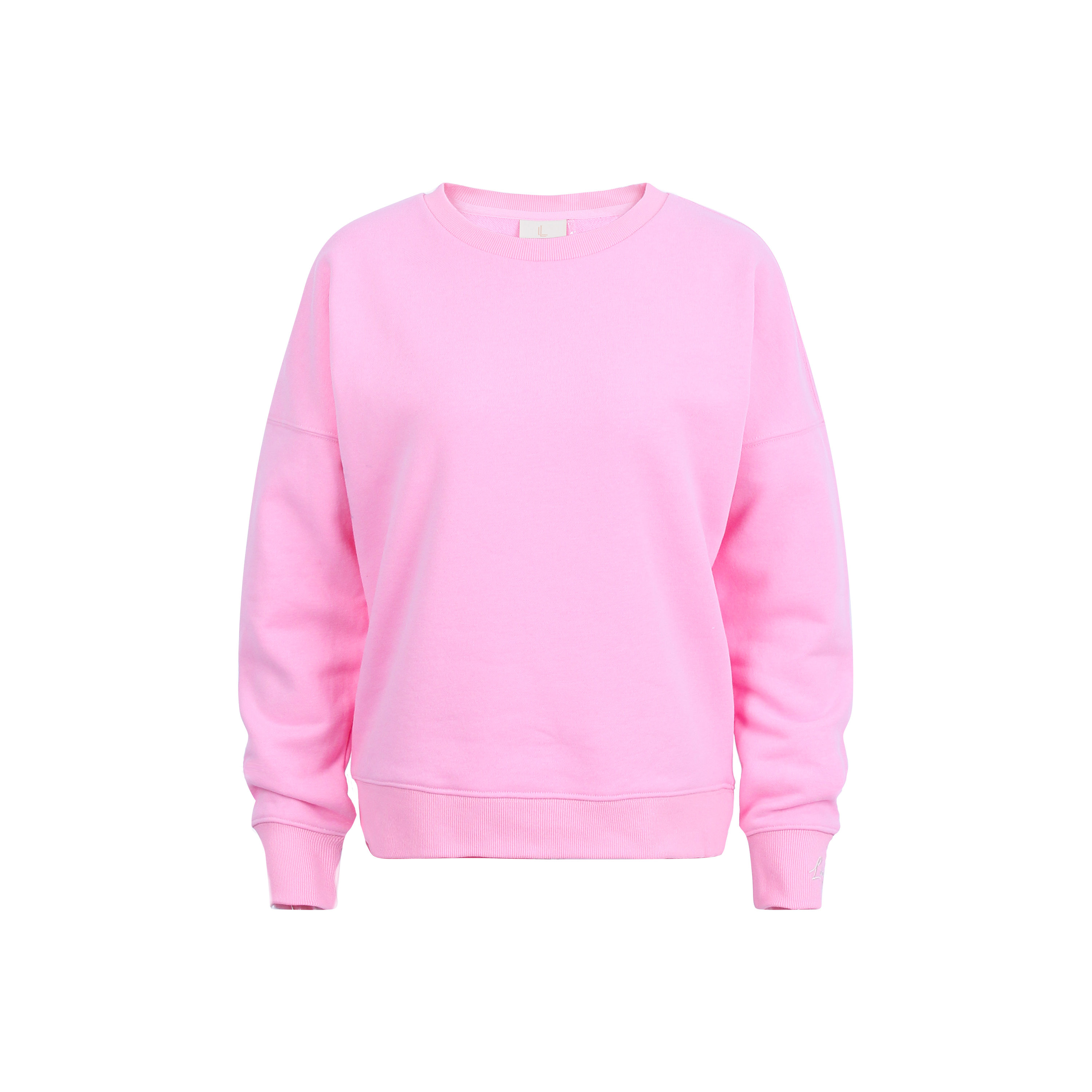 MEL Pullover uni Stiching "lächeln hilft", pink